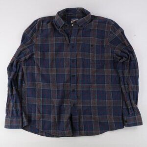 Johnnie-O Hangin' Out Shirt L Plaid Gray Button Down  Long Sleeve Casual Men's